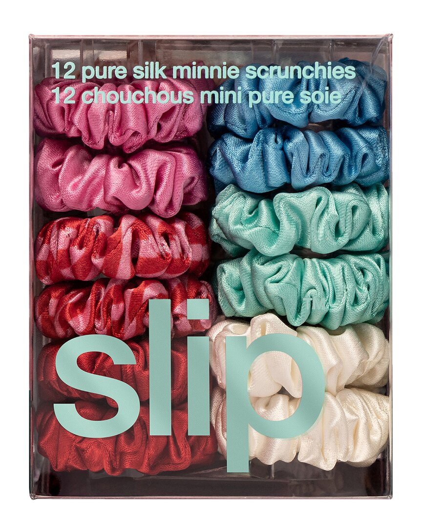 Slip® Pure Silk Set Of 12 Minnie Scrunchies - Sundown