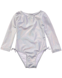 Flap Happy One Piece Shimmer Silver Swimsuit
