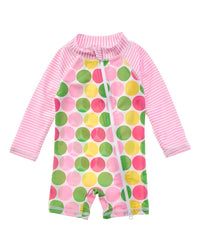 Flap Happy Spring Dots Rash Guard Romper