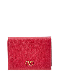 Valentino Valentino Vlogo Signature Leather Card Case