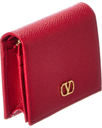 Valentino Valentino Vlogo Signature Leather Card Case