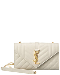 Saint Laurent Envelope Small Leather Wallet On Chain