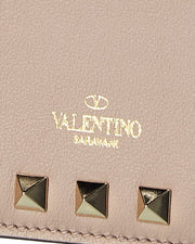 Valentino Rockstud Leather Card Holder