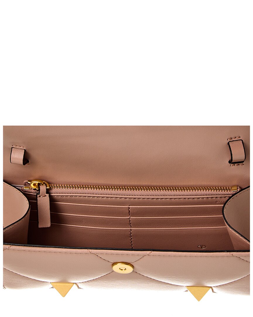 Valentino Roman Stud Leather Wallet On Chain