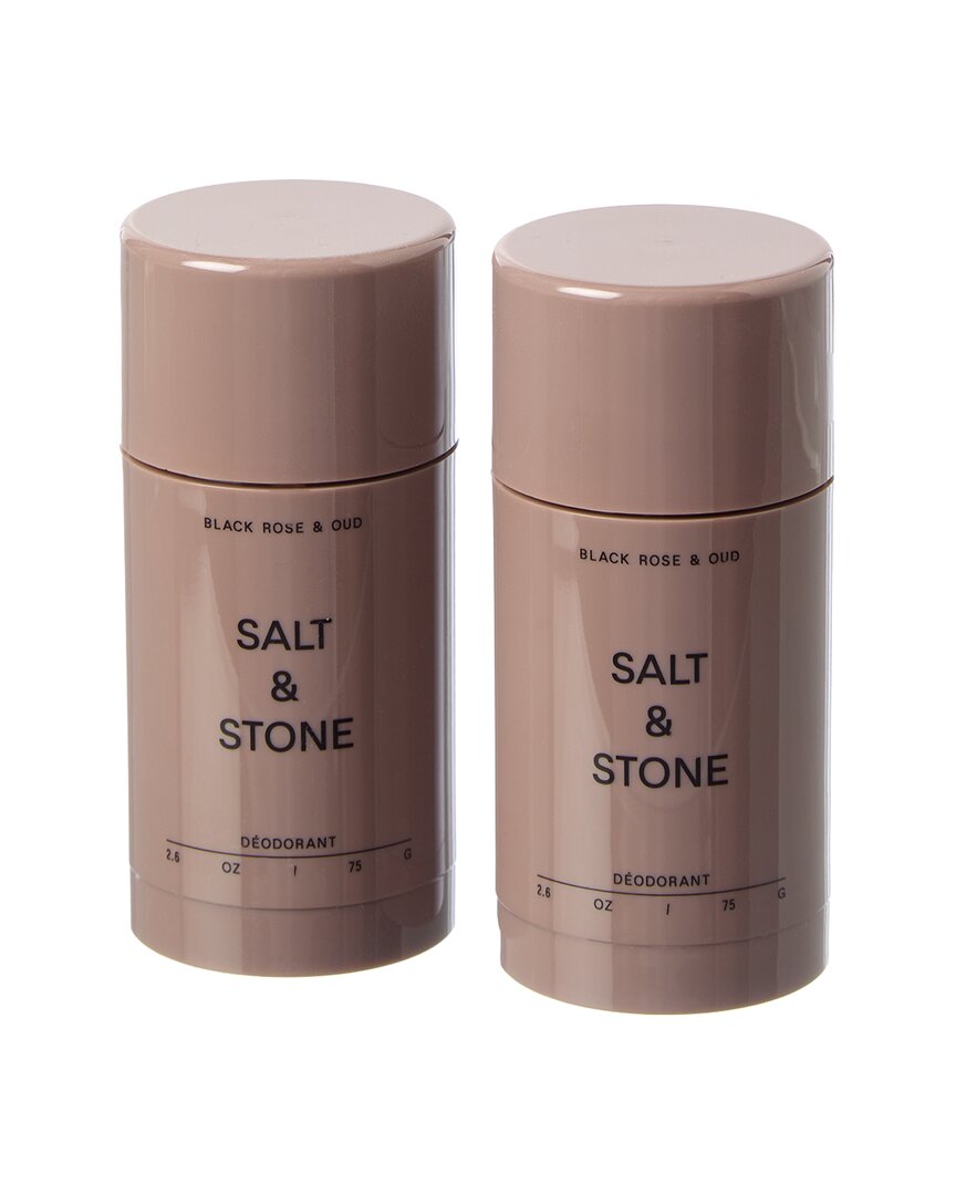 Salt & Stone Unisex 2.6Oz 2Pk Black Rose & Oud Deodorant Duo