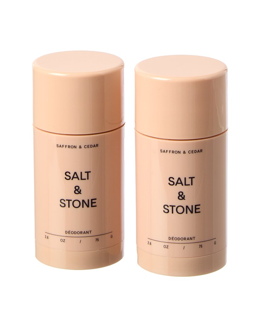 Salt & Stone Unisex 2.6Oz 2Pk Saffron & Cedar Deodorant Duo