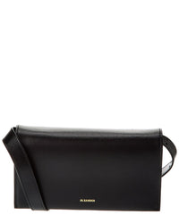 Jil Sander All Day Leather Shoulder Bag Black ONE SIZE