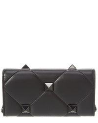 Valentino Valentino Roman Stud Leather Wallet On Chain