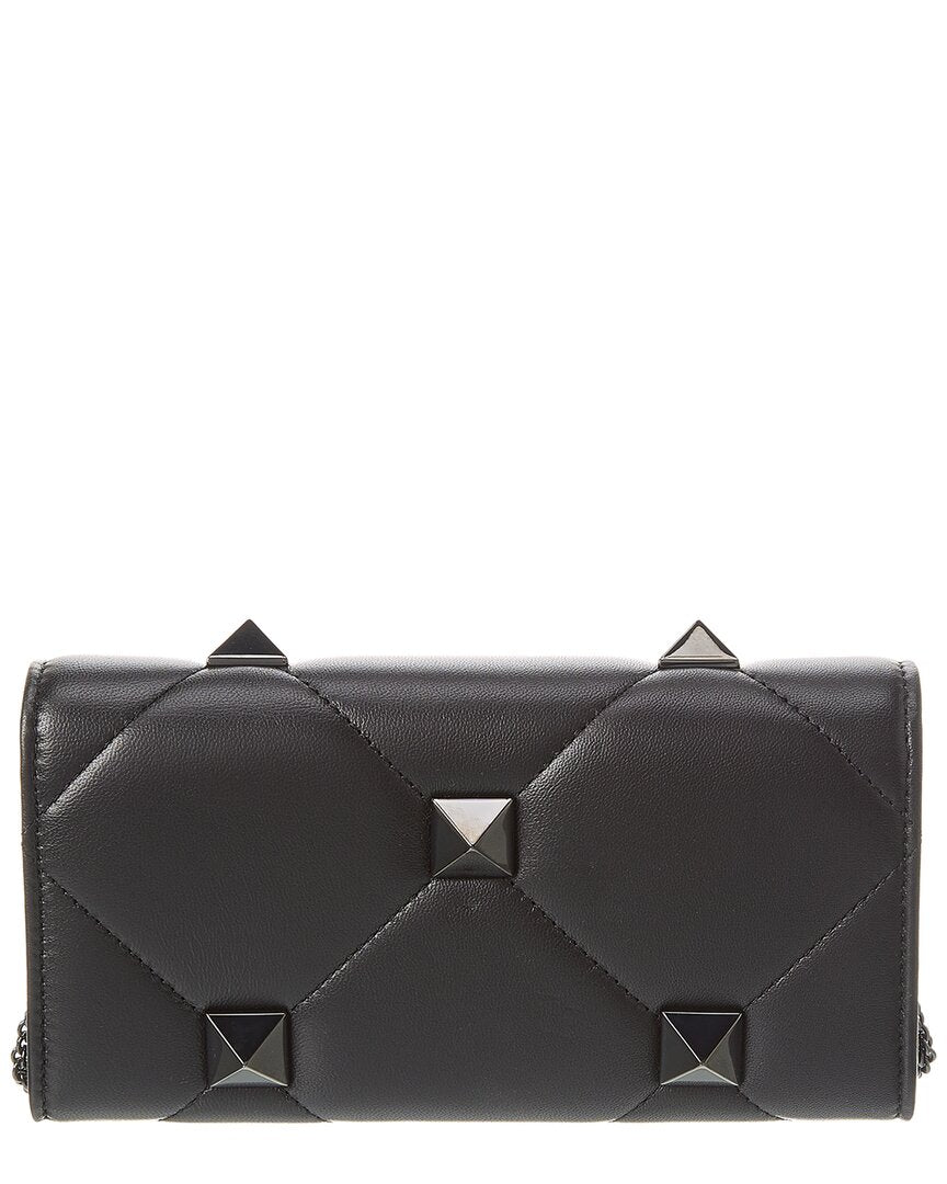 Valentino Valentino Roman Stud Leather Wallet On Chain