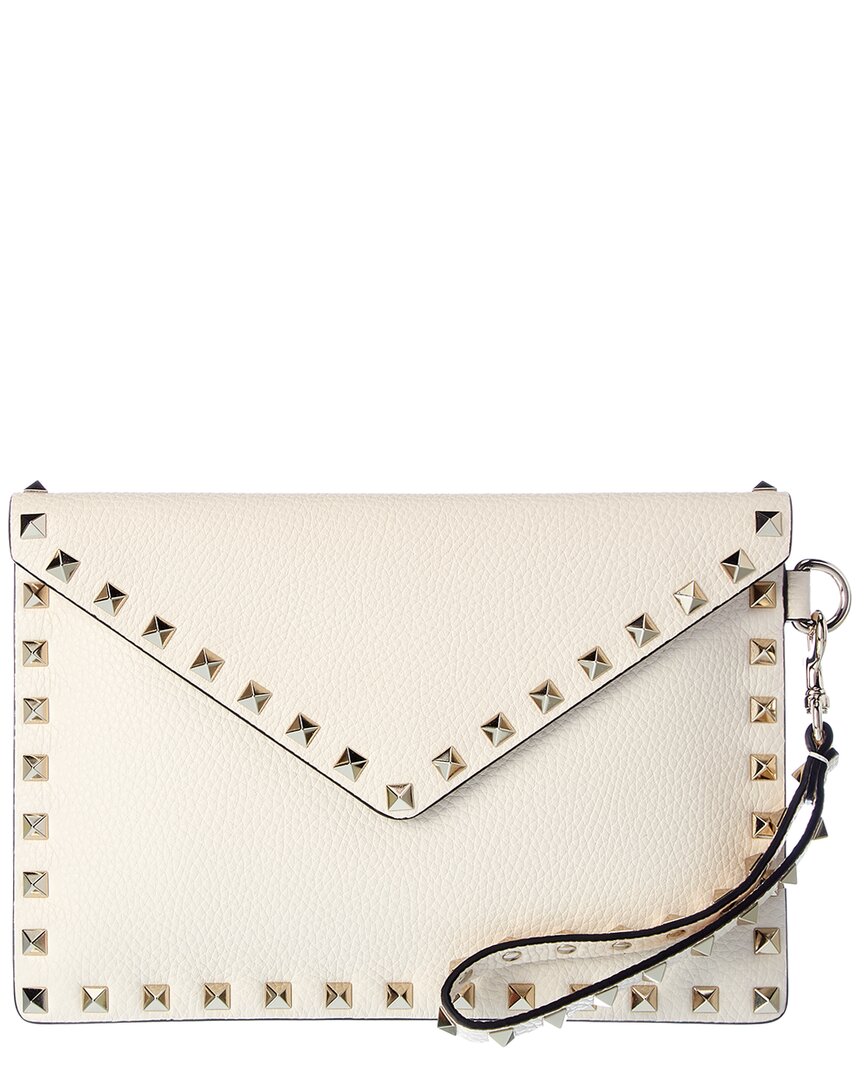 Valentino Rockstud Grainy Leather Pouch