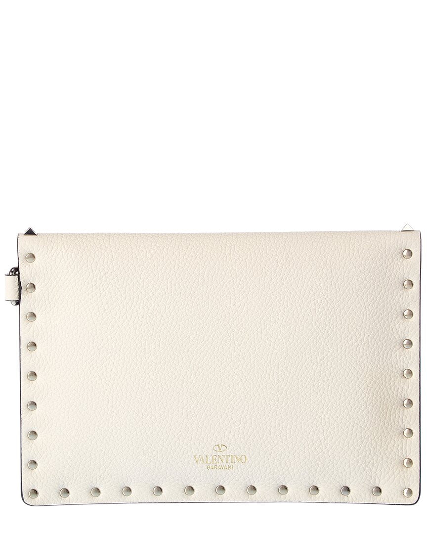 Valentino Rockstud Grainy Leather Pouch