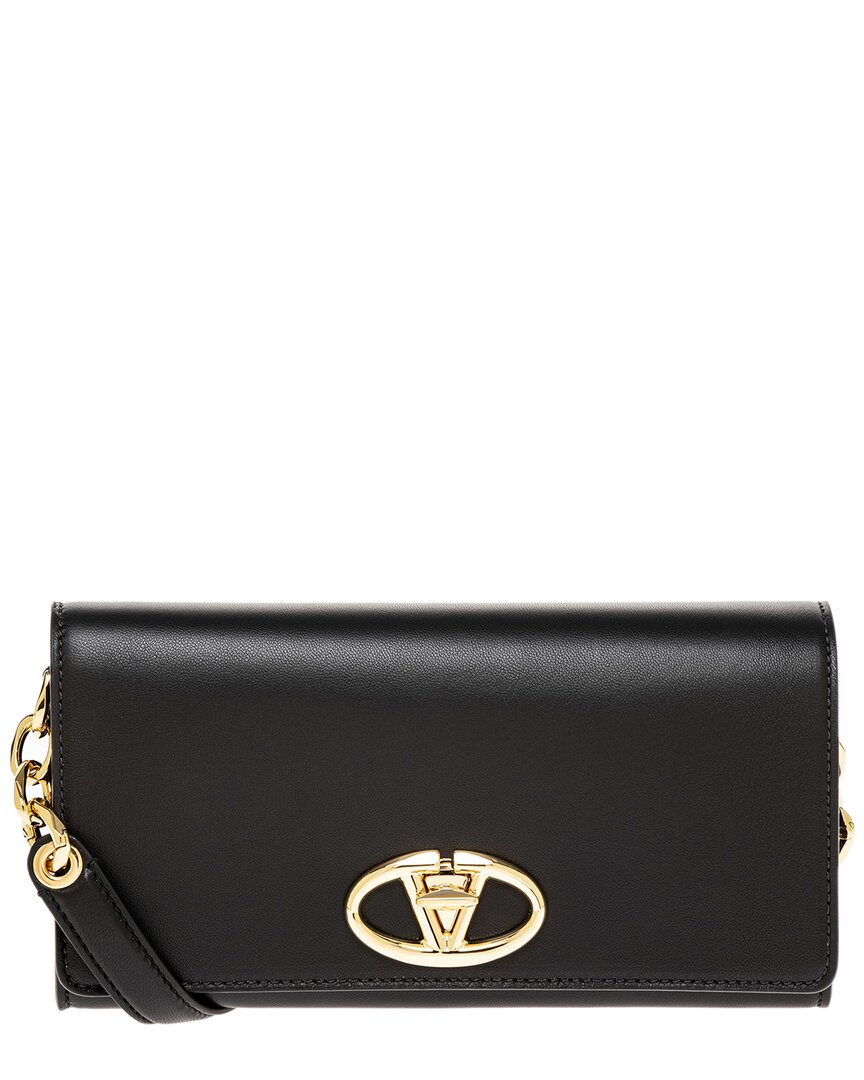 Valentino The Bold Edition Vlogo Leather Wallet On Strap