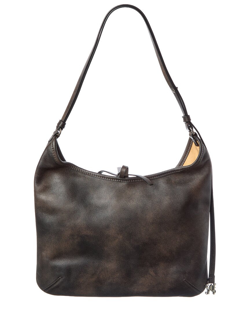 Palm Angels Logo Leather Hobo Bag