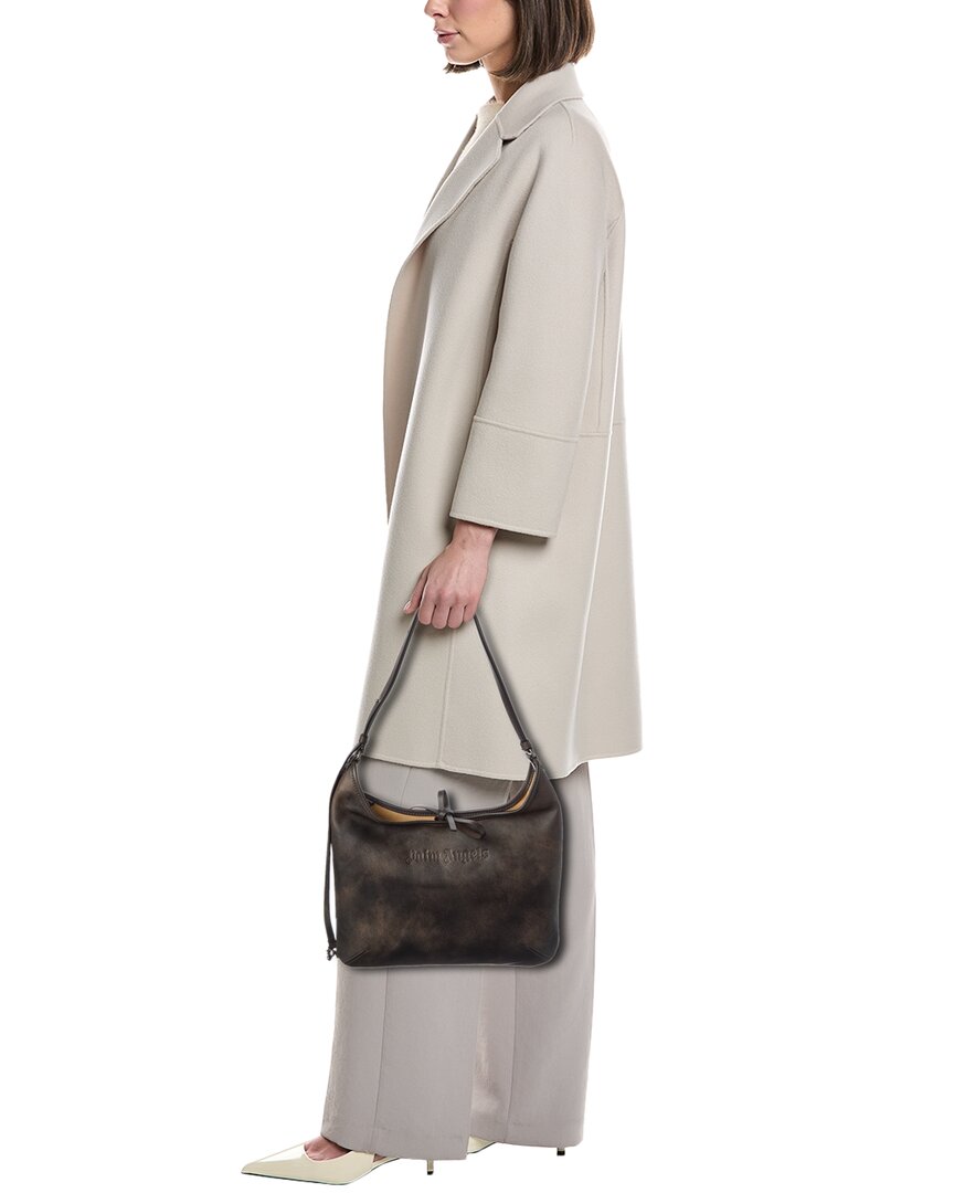 Palm Angels Logo Leather Hobo Bag