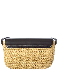 Palm Angels Palm Bridge Raffia & Leather Crossbody