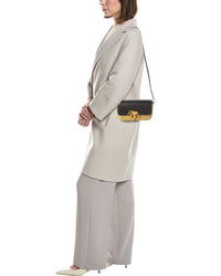 Palm Angels Palm Bridge Raffia & Leather Crossbody