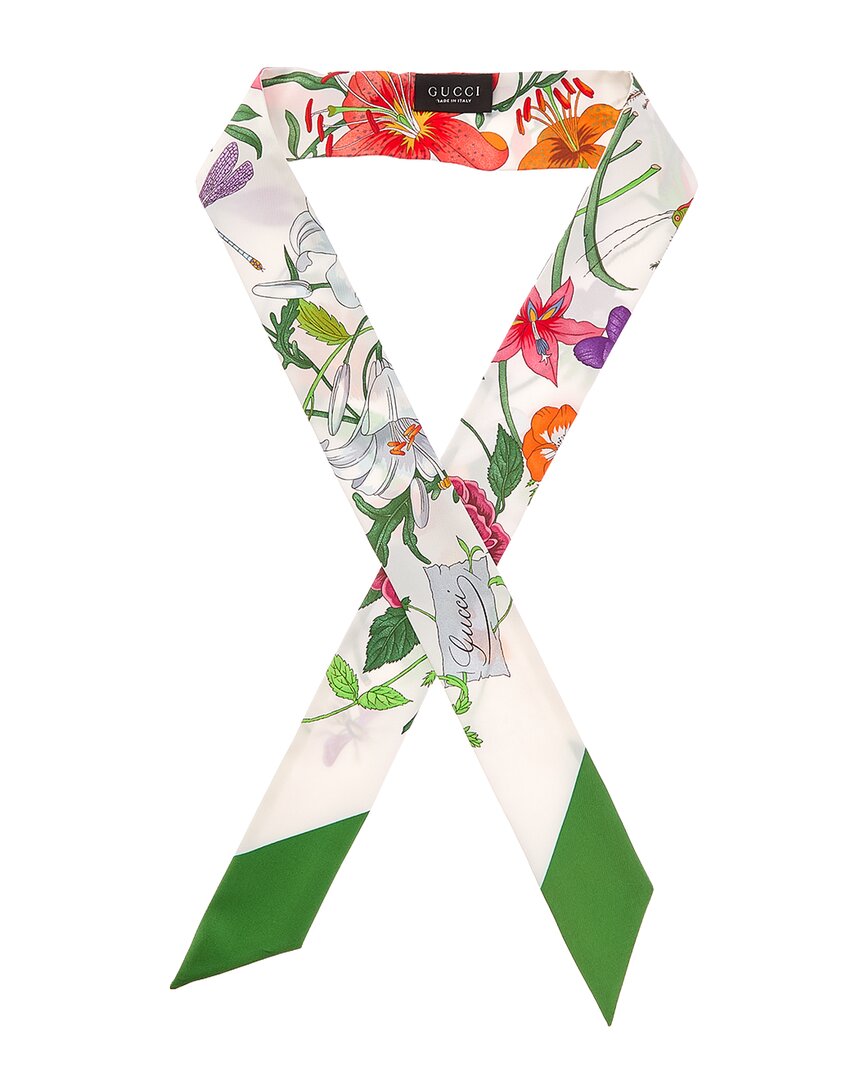 Gucci Gucci Floral Silk Neckbow