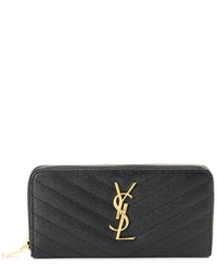 Saint Laurent Saint Laurent Monogram Matelasse Leather Zip Around Wallet