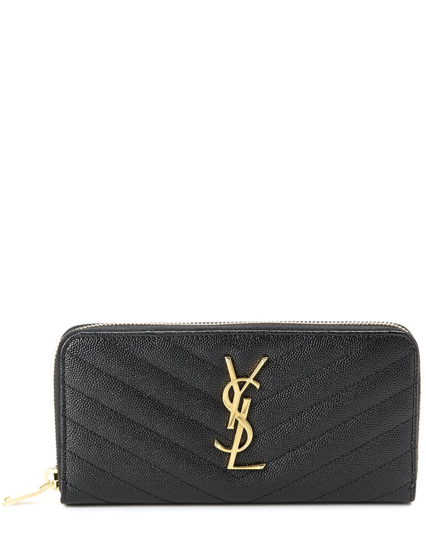 Saint Laurent Saint Laurent Monogram Matelasse Leather Zip Around Wallet