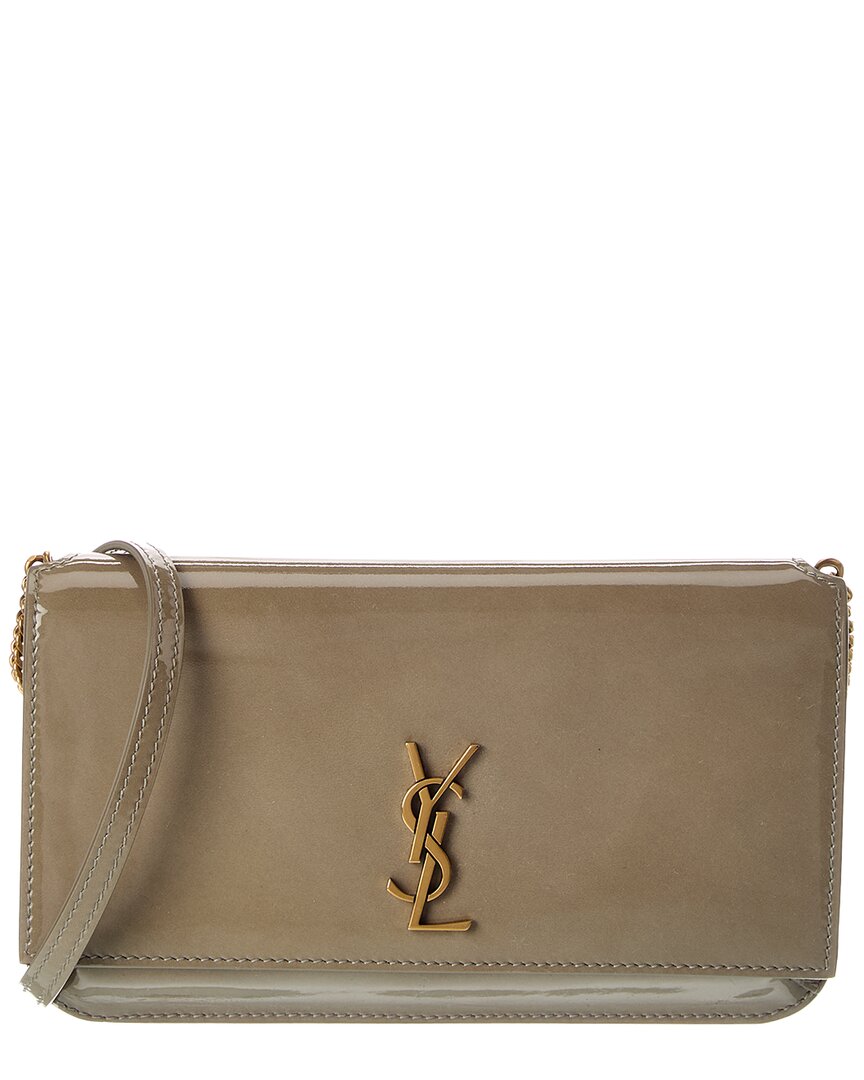 Saint Laurent Saint Laurent Monogram Patent Phone Holder With Chain