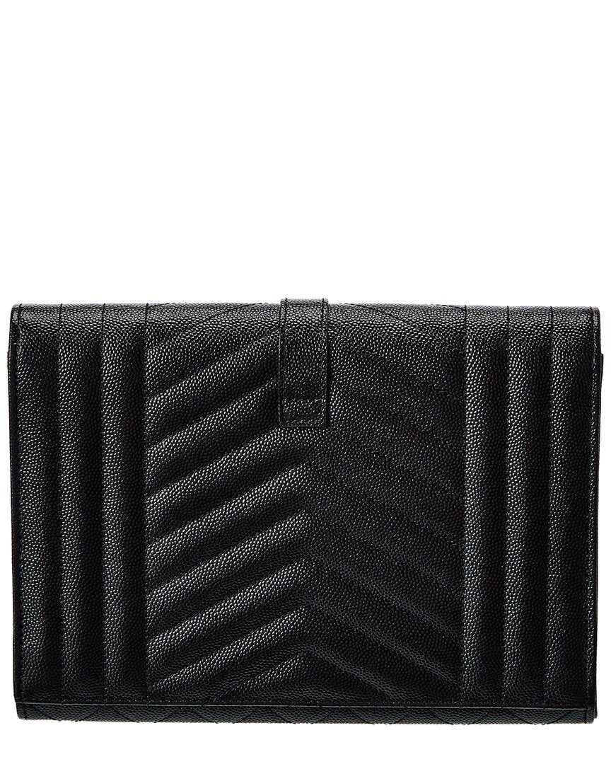 Saint Laurent Saint Laurent Monogram Leather Clutch