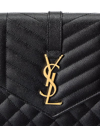 Saint Laurent Saint Laurent Monogram Leather Clutch