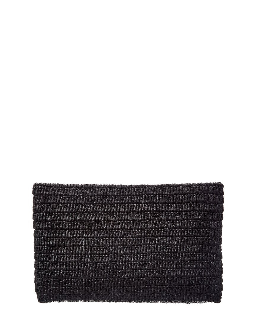 Saint Laurent Saint Laurent Ysl Logo Large Raffia Pouch