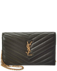 Saint Laurent Cassandra Leather Wallet On Chain