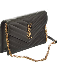Saint Laurent Cassandra Leather Wallet On Chain