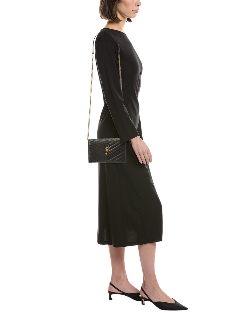 Saint Laurent Cassandra Leather Wallet On Chain