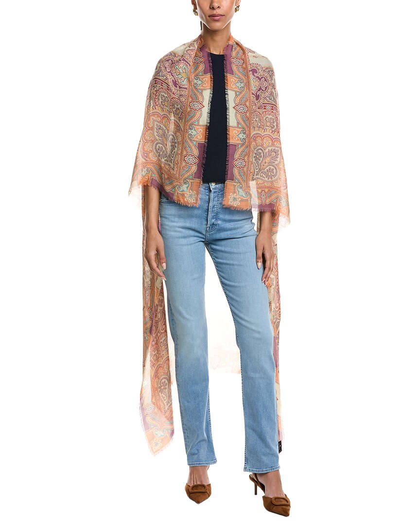 Etro Logo Silk-Blend Shawl