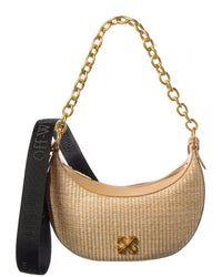 Off-White™ Hemisphere Straw & Leather Shoulder Bag