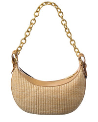 Off-White™ Hemisphere Straw & Leather Shoulder Bag