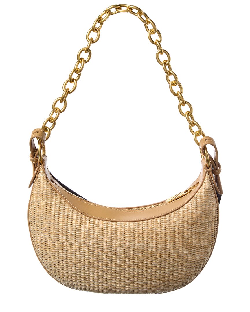 Off-White™ Hemisphere Straw & Leather Shoulder Bag