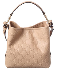 Gucci Gg Emblem Small Leather Bucket Bag