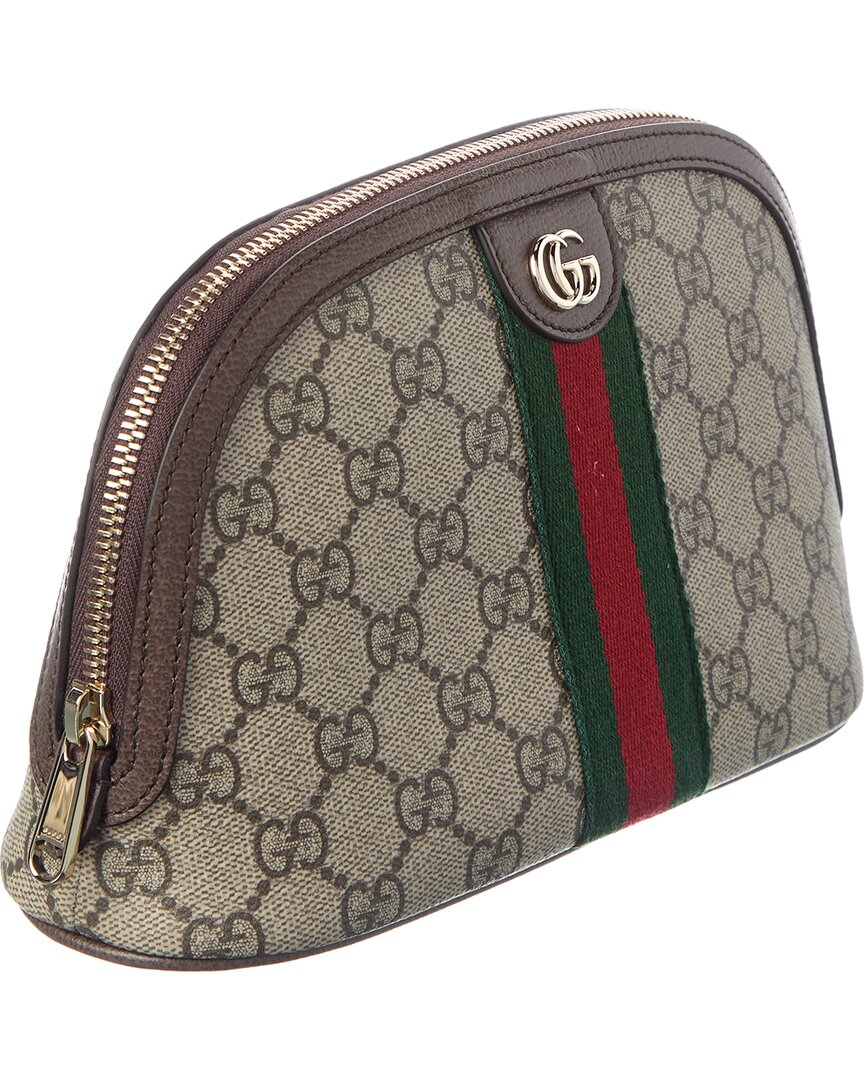 Gucci Ophidia Small Gg Supreme Canvas & Leather Cosmetic Case