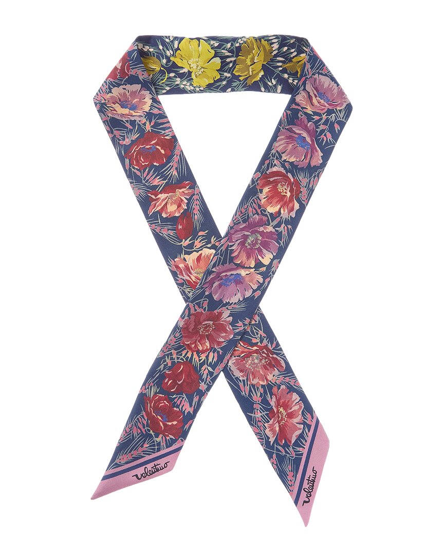 Valentino Valentino Apres L Hiver Poppies Silk Scarf