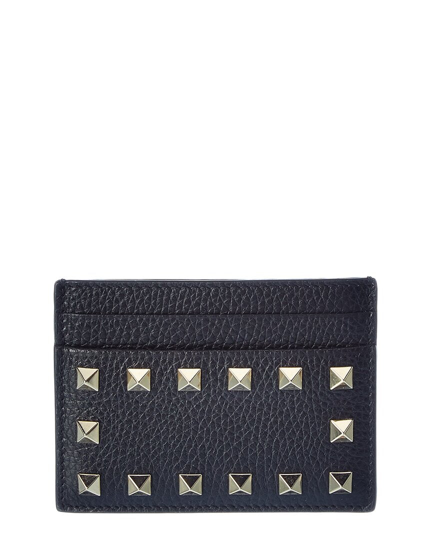 Valentino Rockstud Grainy Leather Card Holder