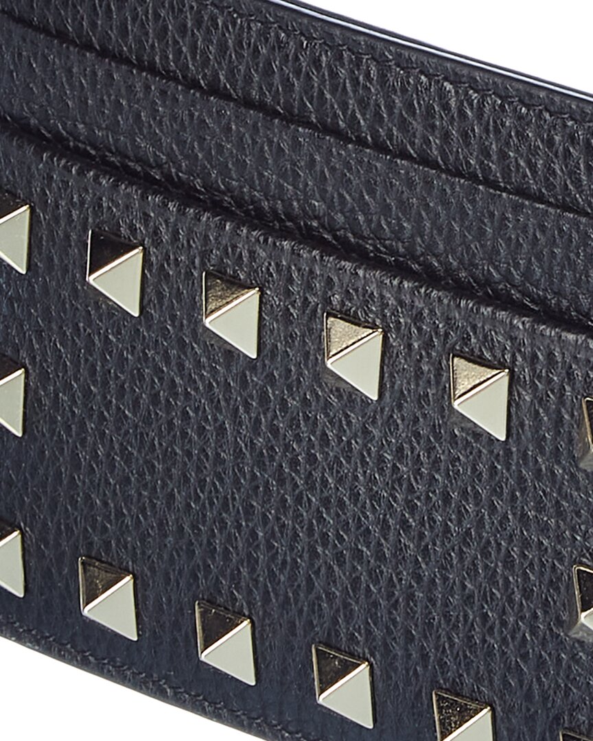 Valentino Rockstud Grainy Leather Card Holder
