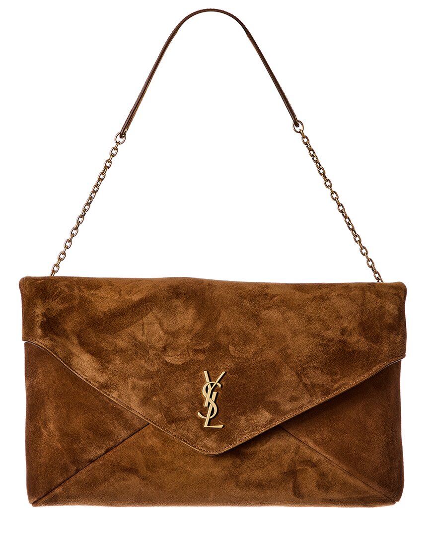 Dnu Pack Saint Laurent Cassandre Xxl Suede Pouch On Chain