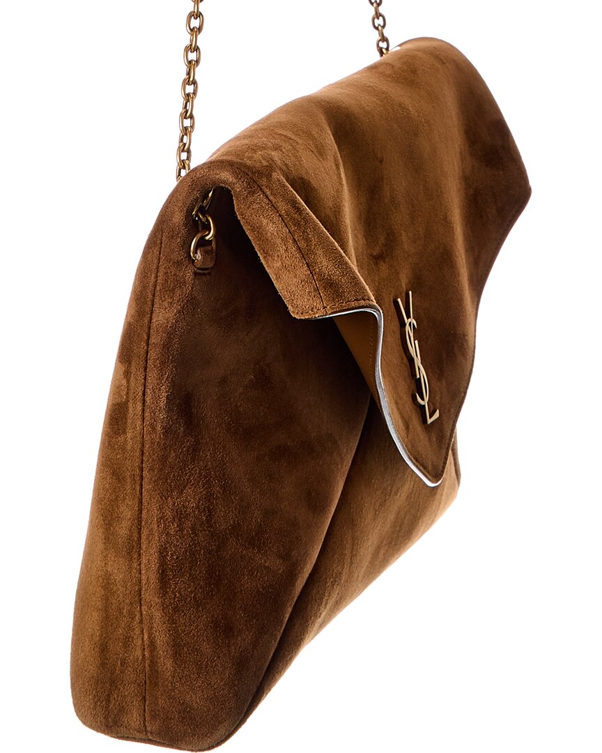 Dnu Pack Saint Laurent Cassandre Xxl Suede Pouch On Chain