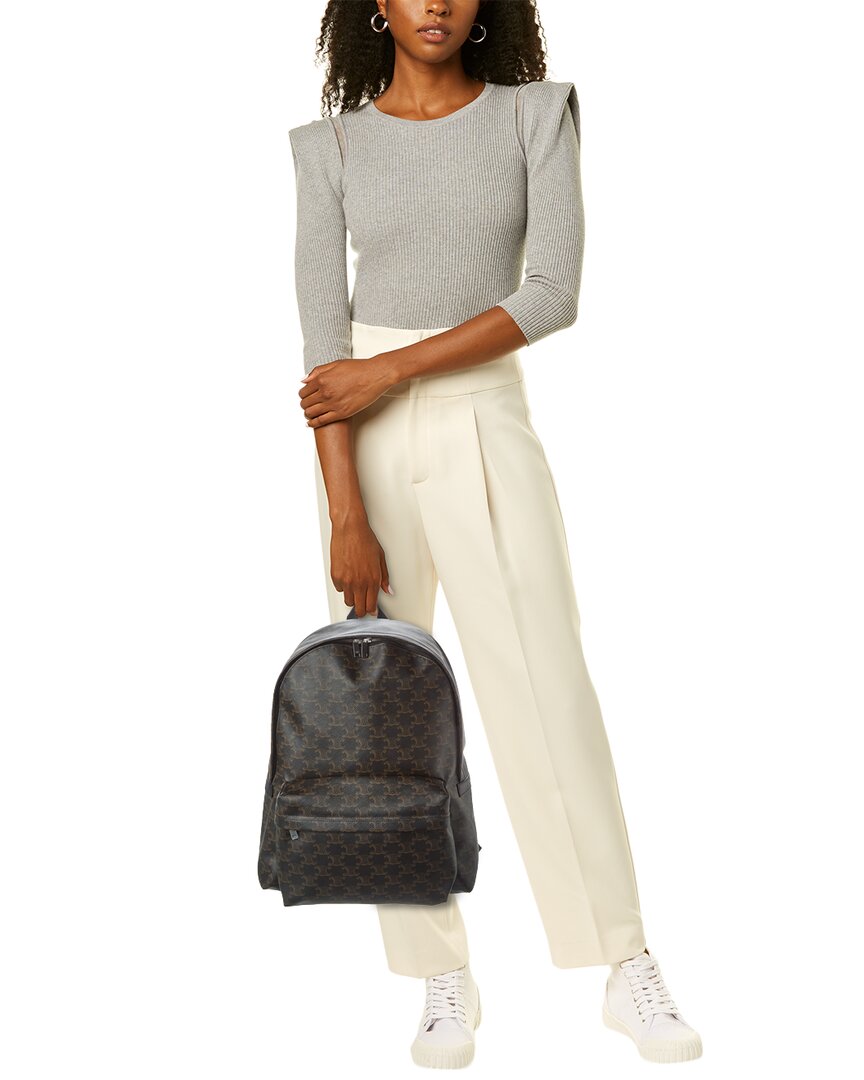CELINE Celine Triomphe Canvas & Leather Backpack