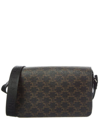 Celine Logo Leather Messenger Bag