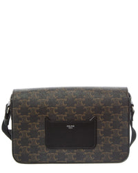 Celine Logo Leather Messenger Bag