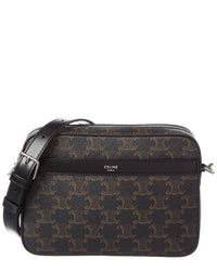Celine Small Triomphe Canvas & Leather Crossbody