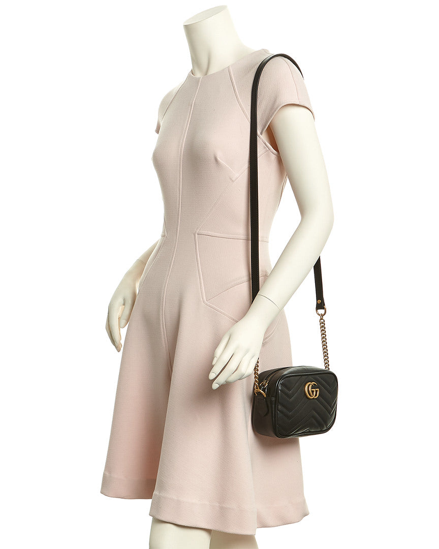 Gucci Gucci Gg Marmont Mini Matelasse Leather Crossbody Camera Bag