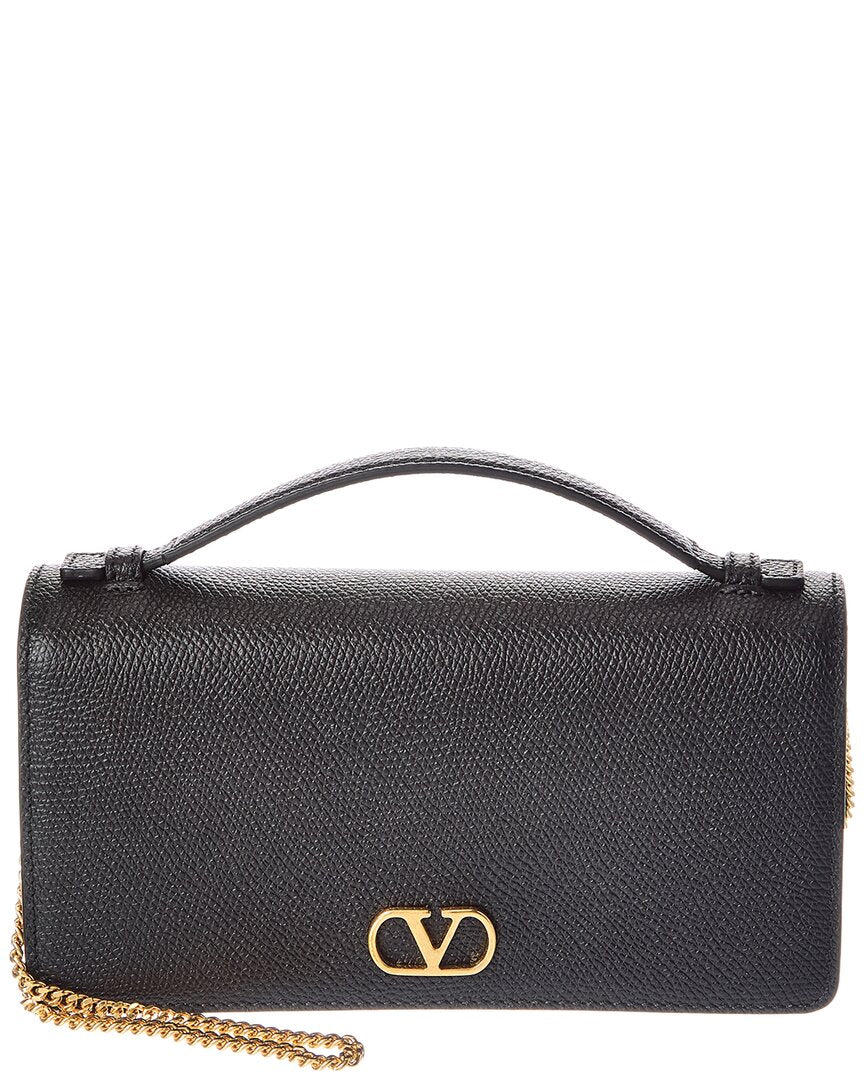 Valentino Valentino Vlogo Signature Leather Wallet On Chain