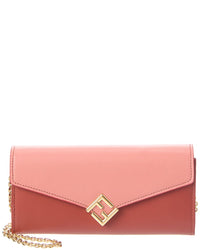 FENDI Fendi Ff Diamonds Leather Wallet On Chain