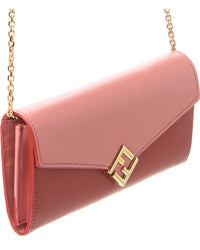 FENDI Fendi Ff Diamonds Leather Wallet On Chain