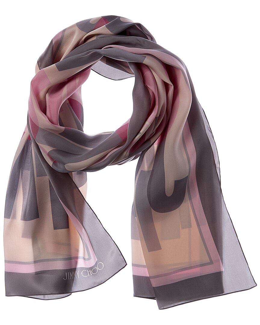 Jimmy Choo Jimmy Choo Logo Silk Scarf
